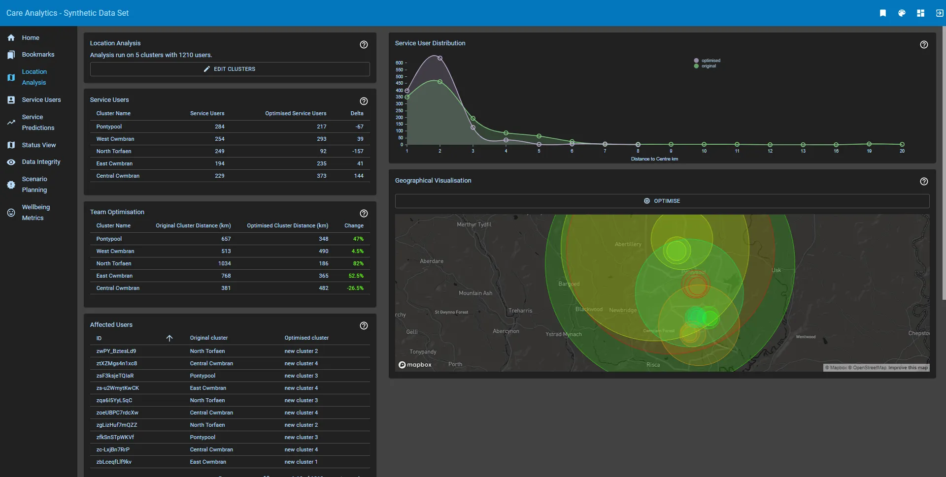 Care Analytics location analysis map