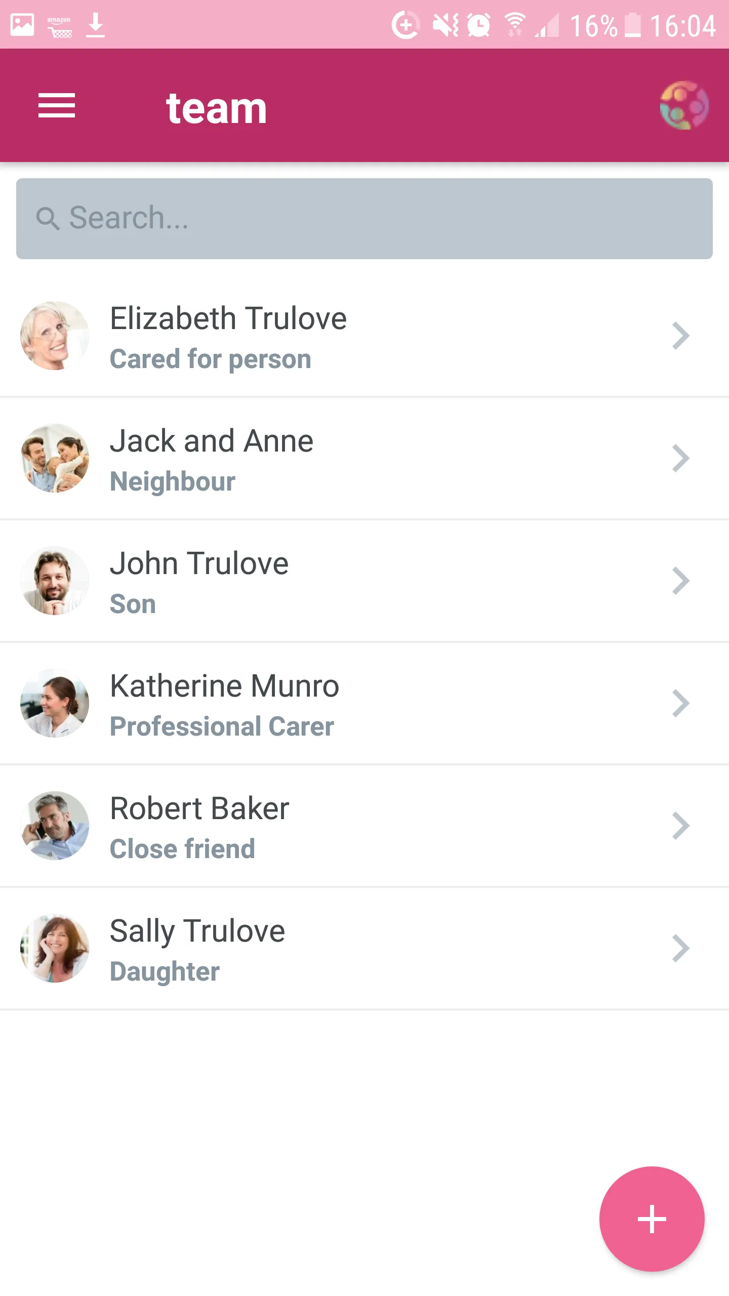 CareTeam team address book
