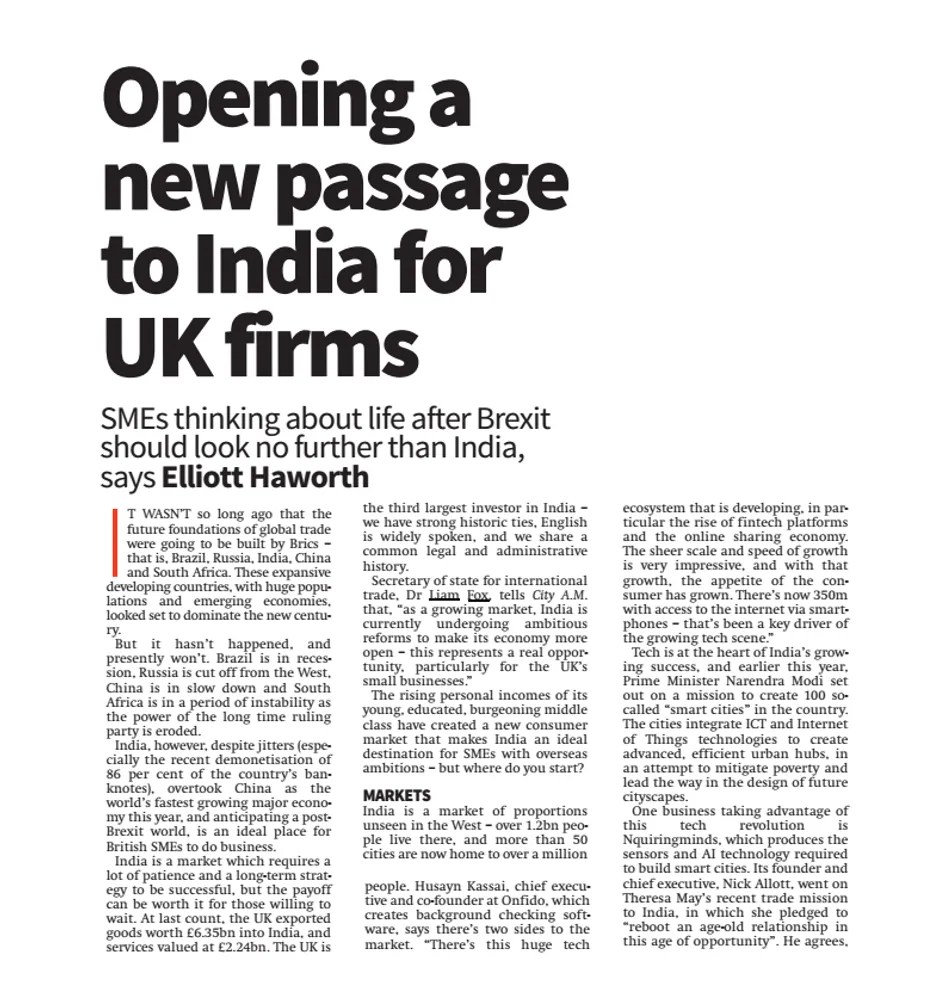 Cover for NquiringMinds Featured in City AM