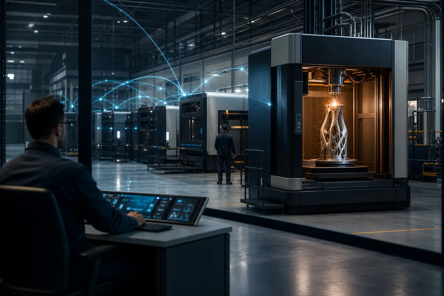 Remote additive manufacturing control for industrial 3D printing using a secure central control platform